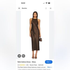 Rails Chocolate Satin Midi Dress